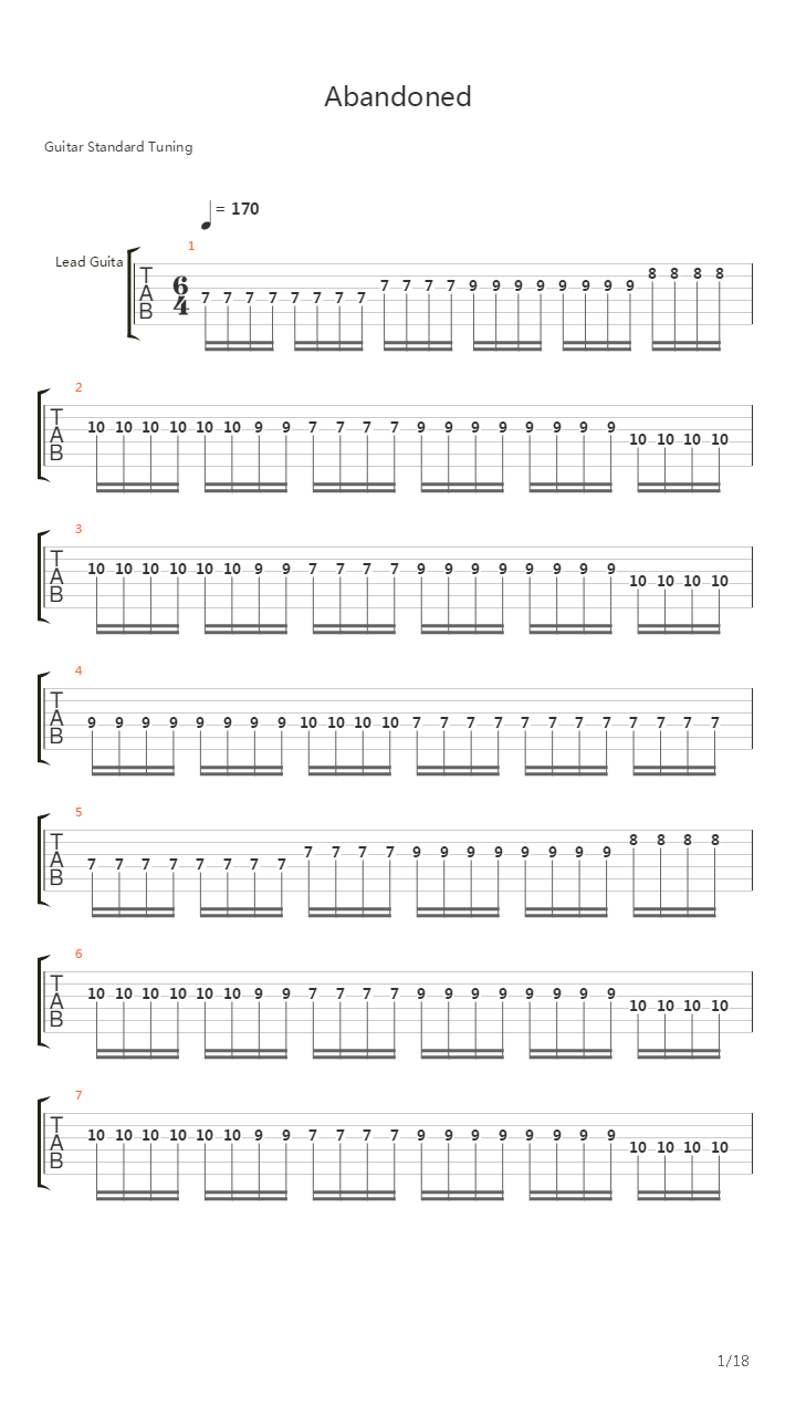 Abandoned吉他谱