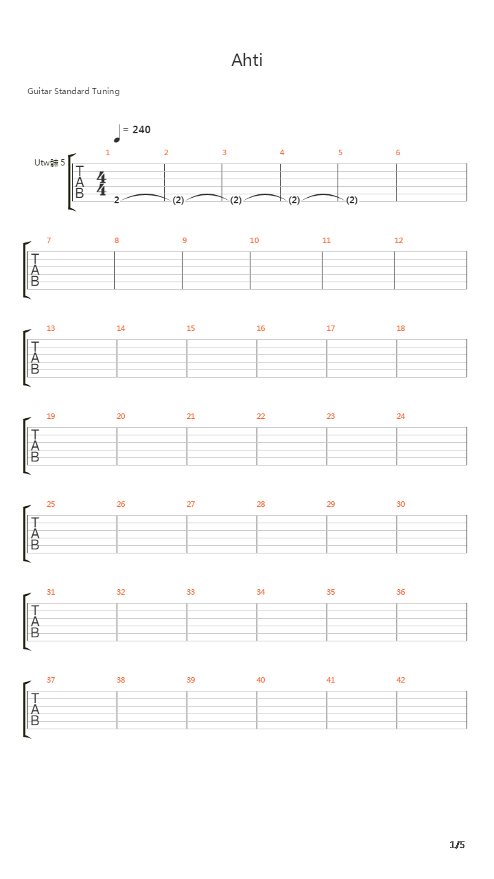 Ahti吉他谱