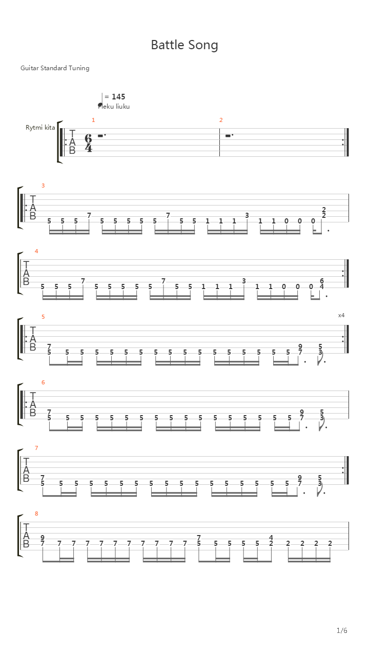 Battlesong吉他谱