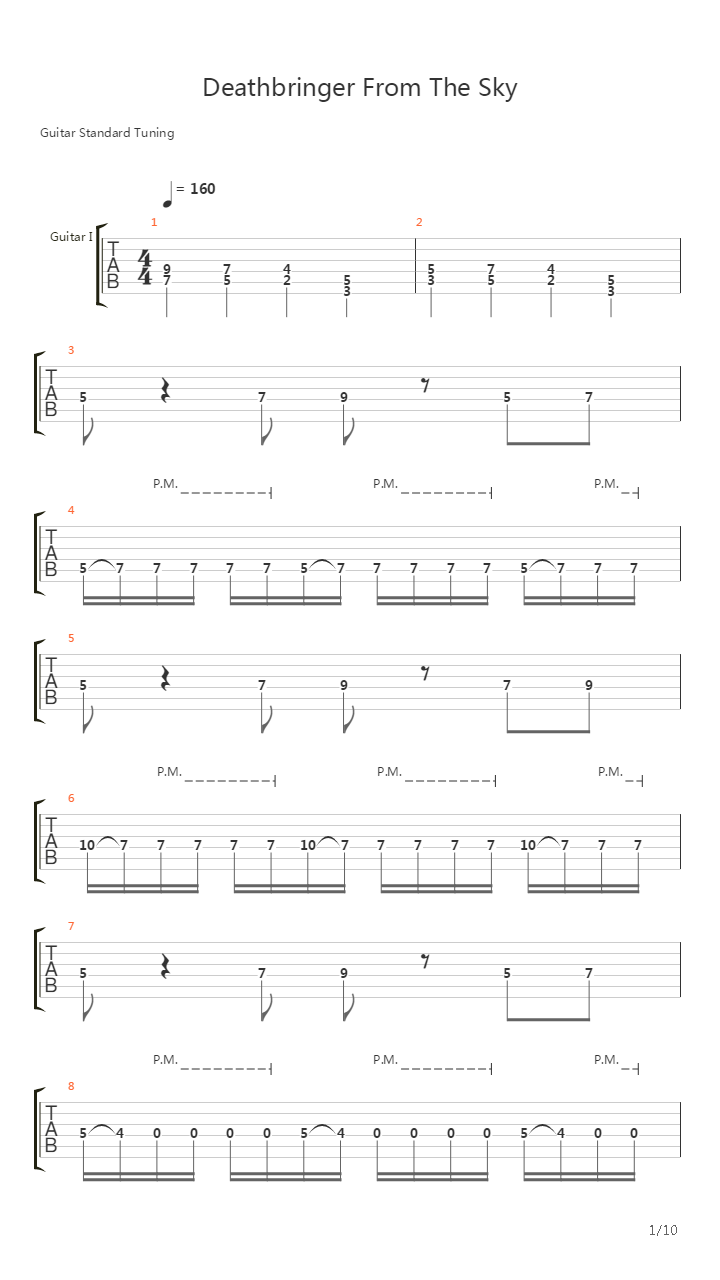 Deathbringer From The Sky吉他谱
