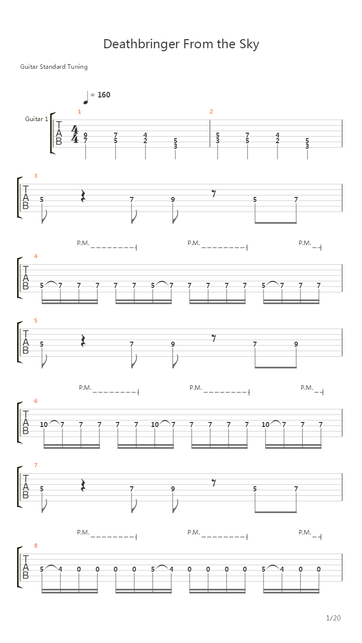 Deathbringer From The Sky吉他谱