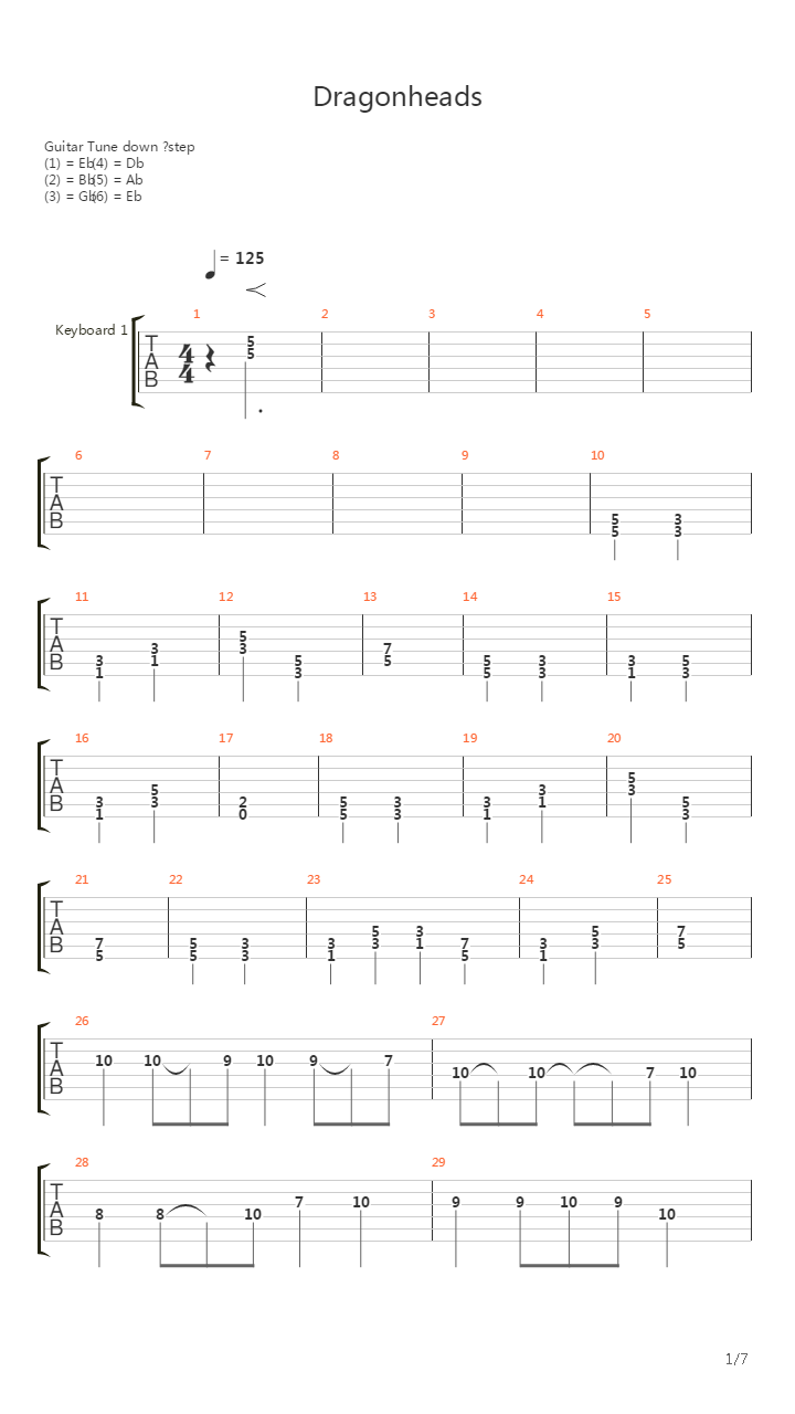 Dragonheads吉他谱