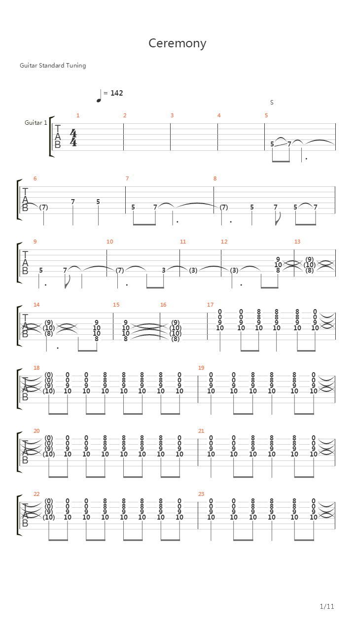 Ceremony吉他谱