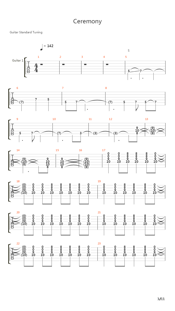 Ceremony吉他谱