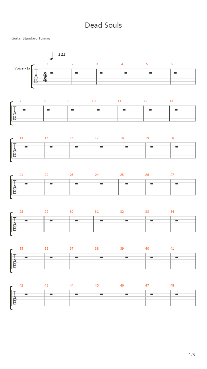 Dead Souls吉他谱