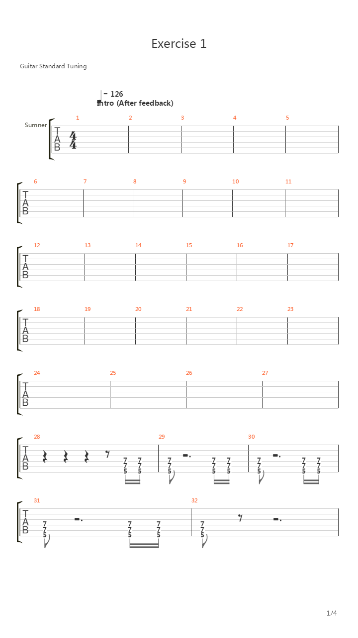 Exercise One吉他谱