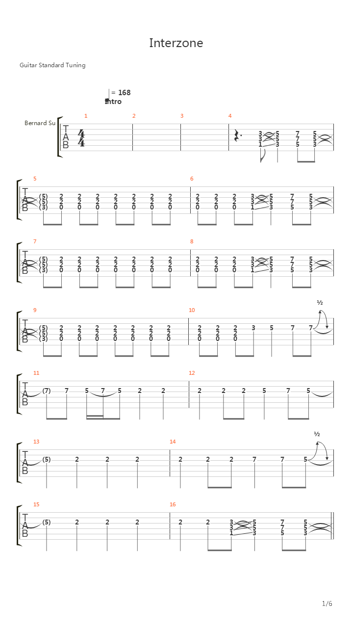 Interzone吉他谱
