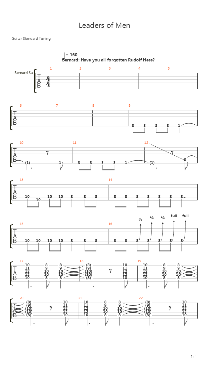 Leaders Of Men吉他谱