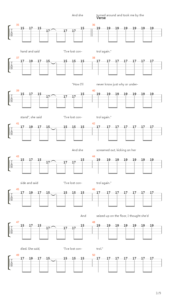 Shes Lost Control吉他谱