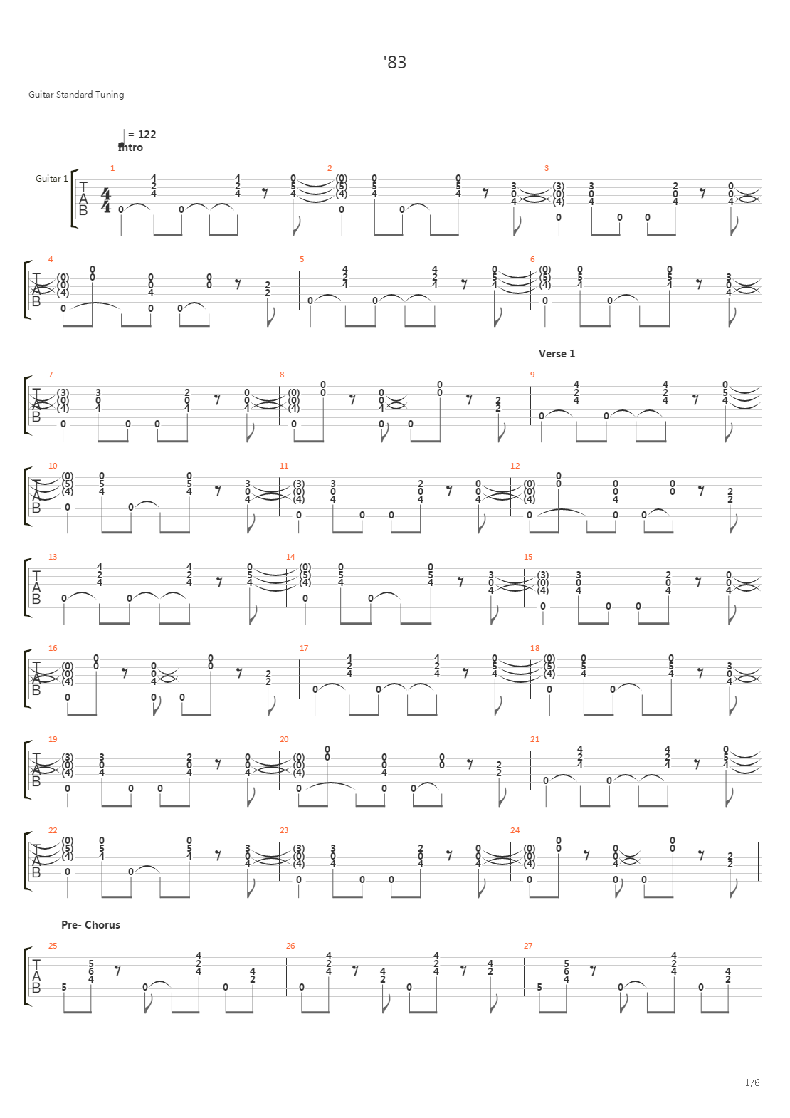 83吉他谱