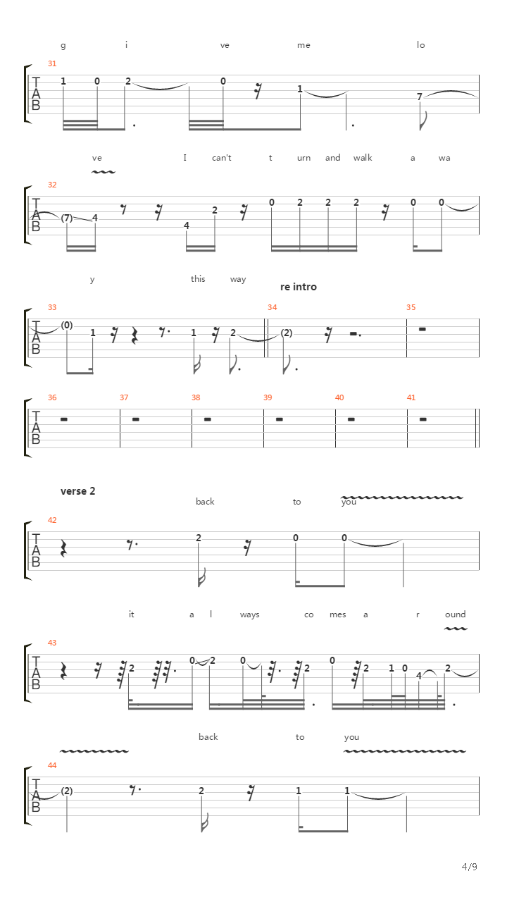 Back To You吉他谱