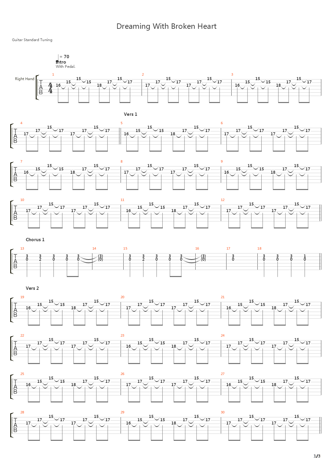 Dreaming With A Broken Heart吉他谱