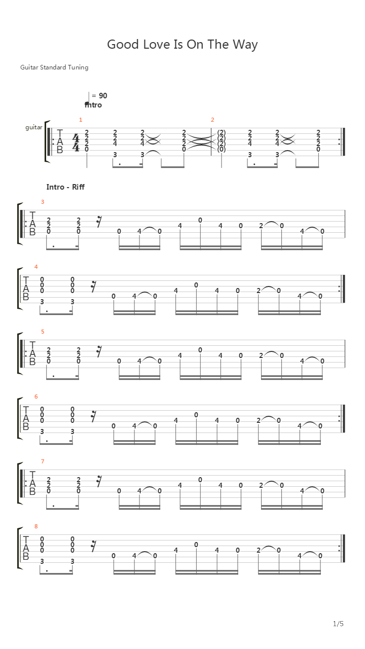 Good Love Is On The Way吉他谱