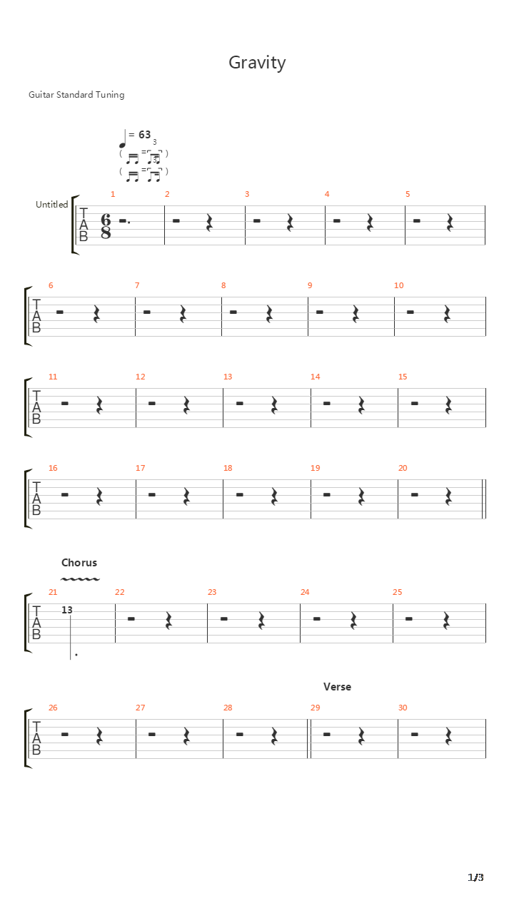 Gravity吉他谱