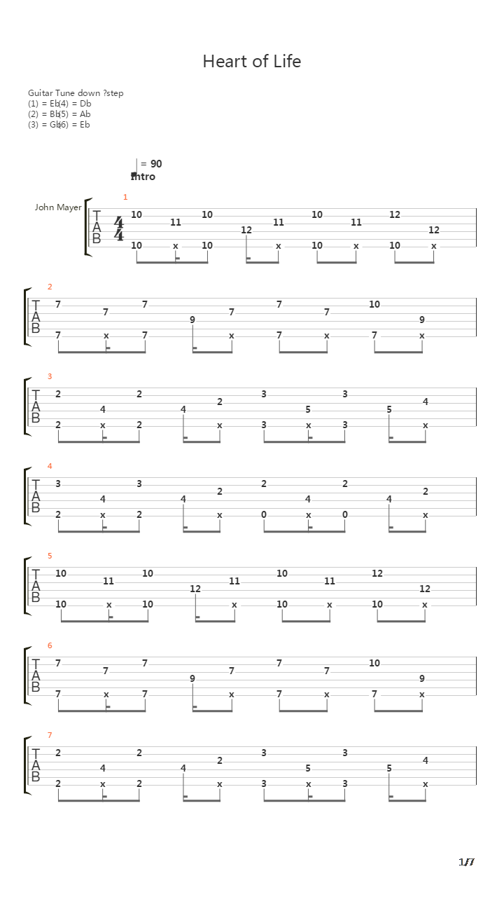 Heart Of Life吉他谱