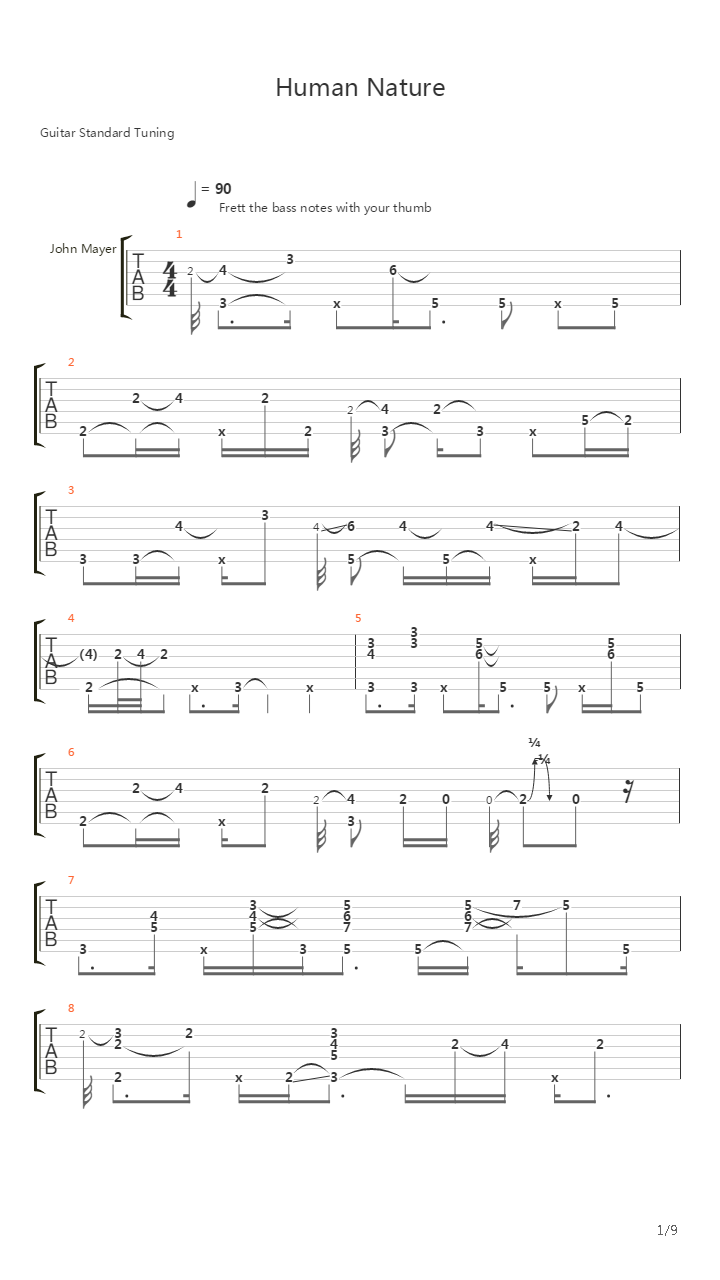 Human Nature吉他谱