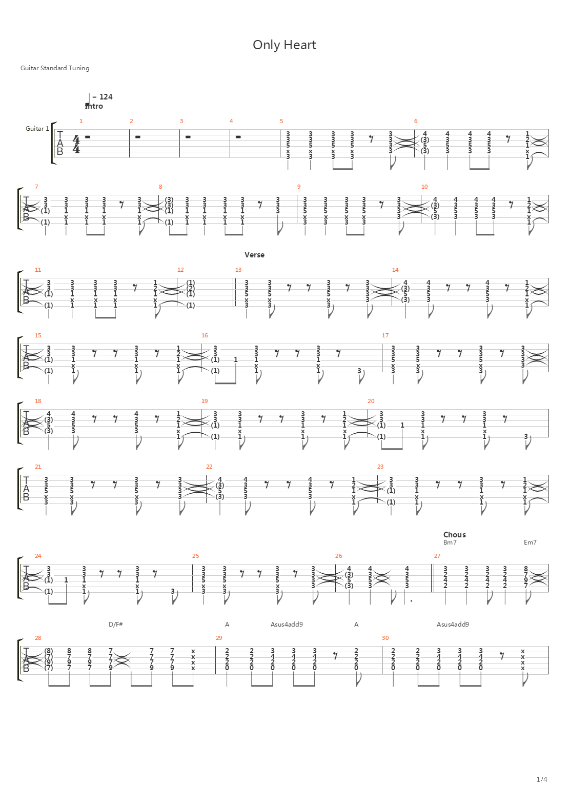 Only Heart吉他谱