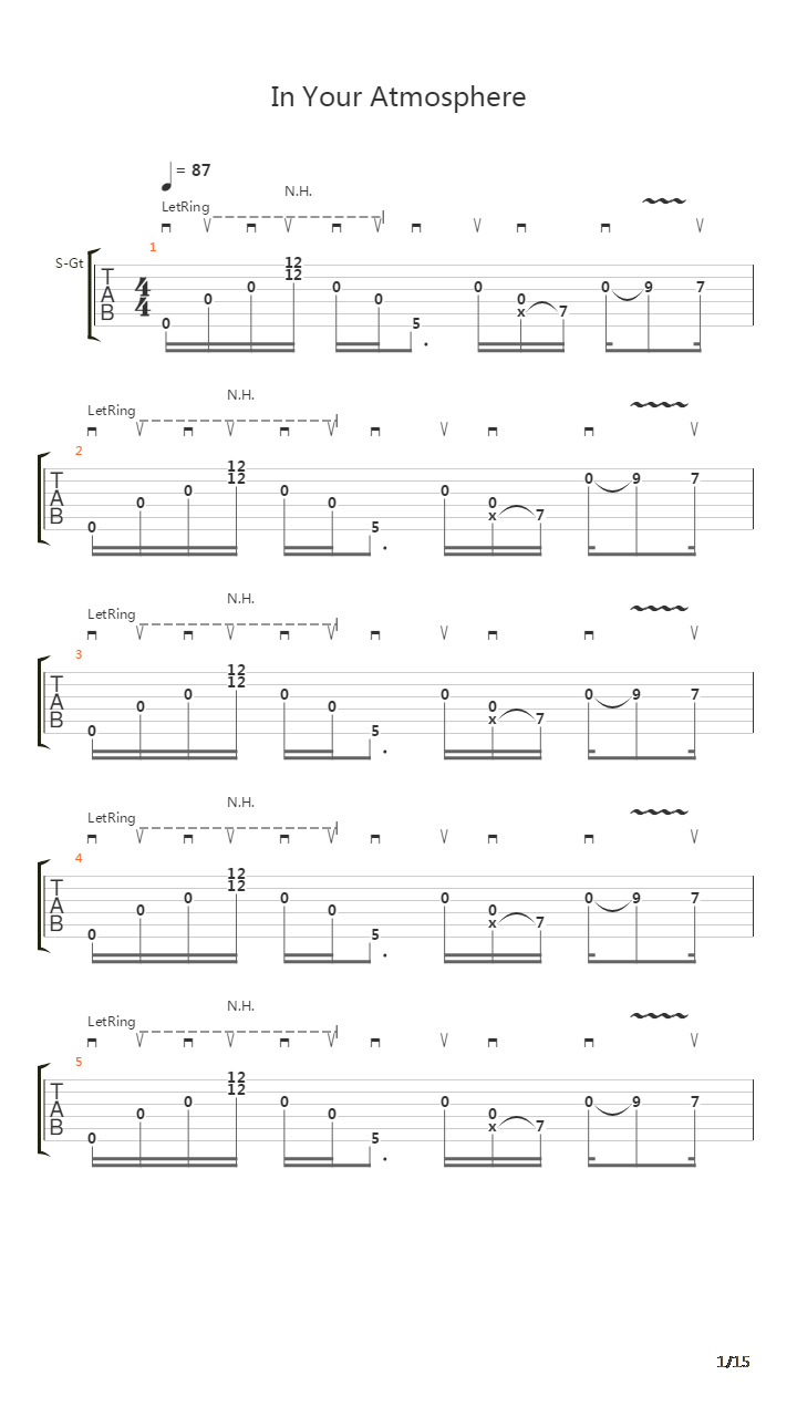 In Your Atmosphere吉他谱