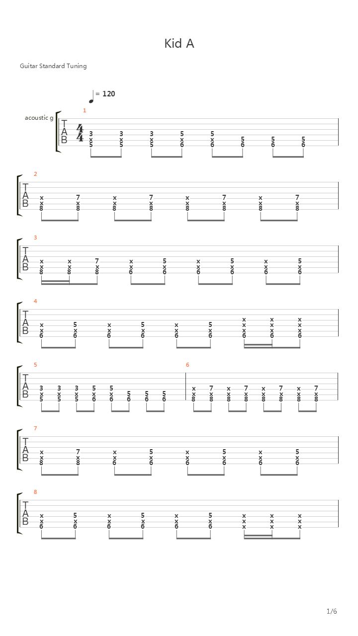 Kid A吉他谱