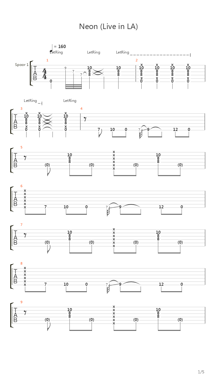 Neon吉他谱