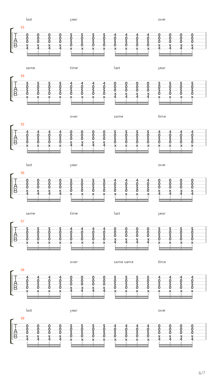 Same Time Last Year吉他谱