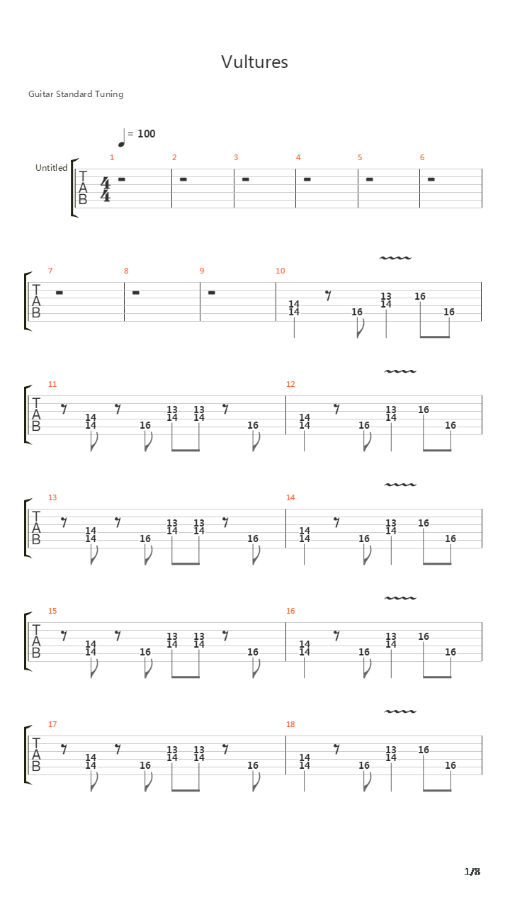 Vultures吉他谱