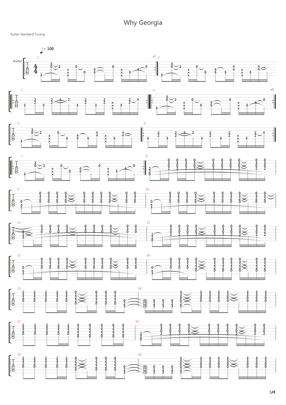 Why Georgia吉他谱
