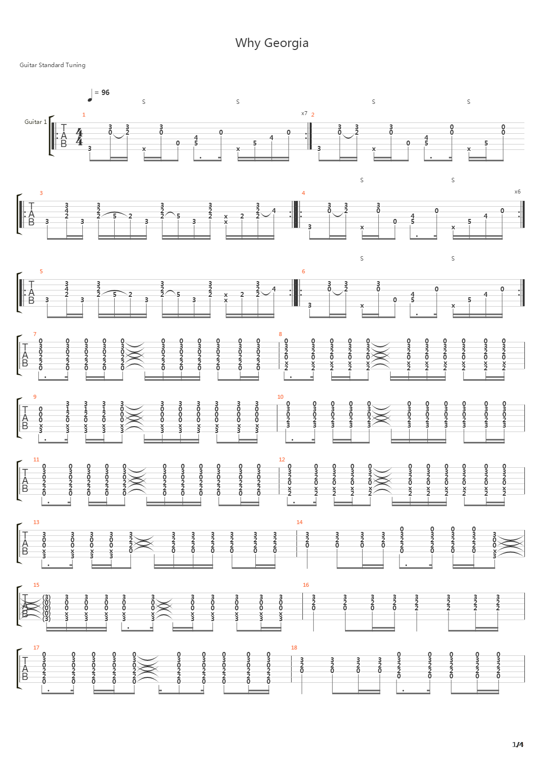 Why Georgia吉他谱