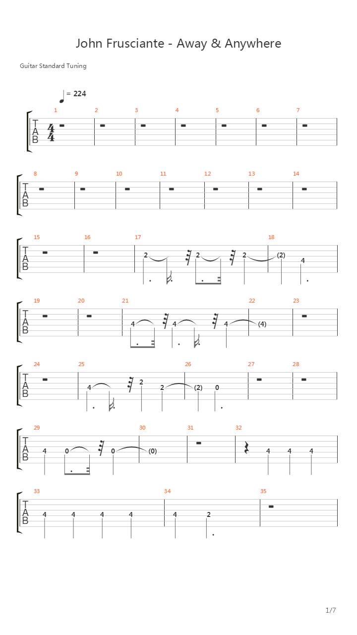 Away And Anywhere吉他谱