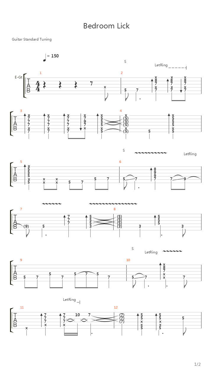 Bedroom Lick吉他谱