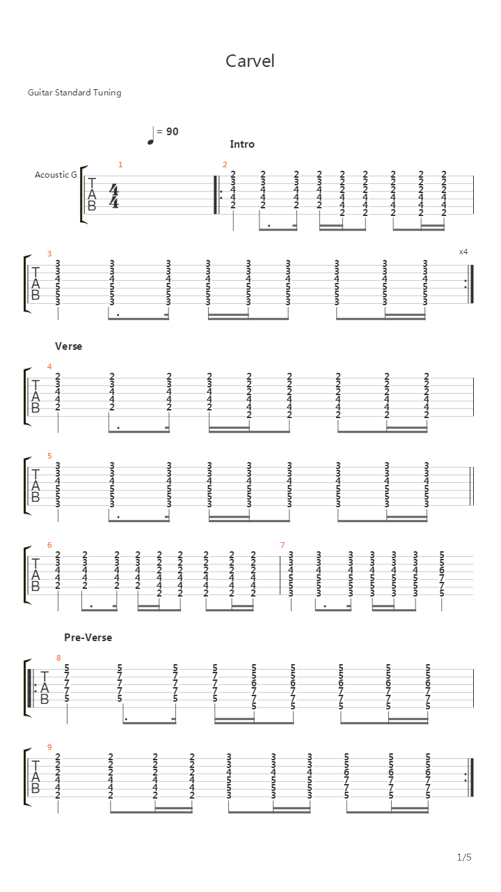 Carvel吉他谱