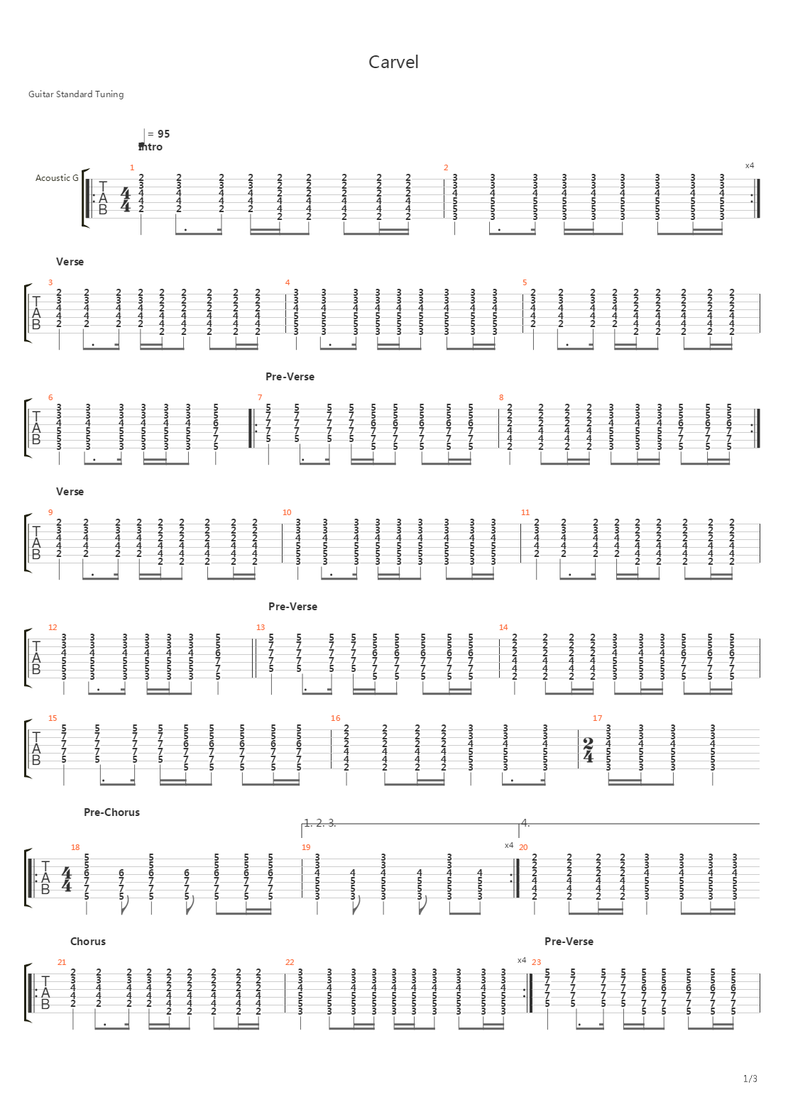 Carvel吉他谱