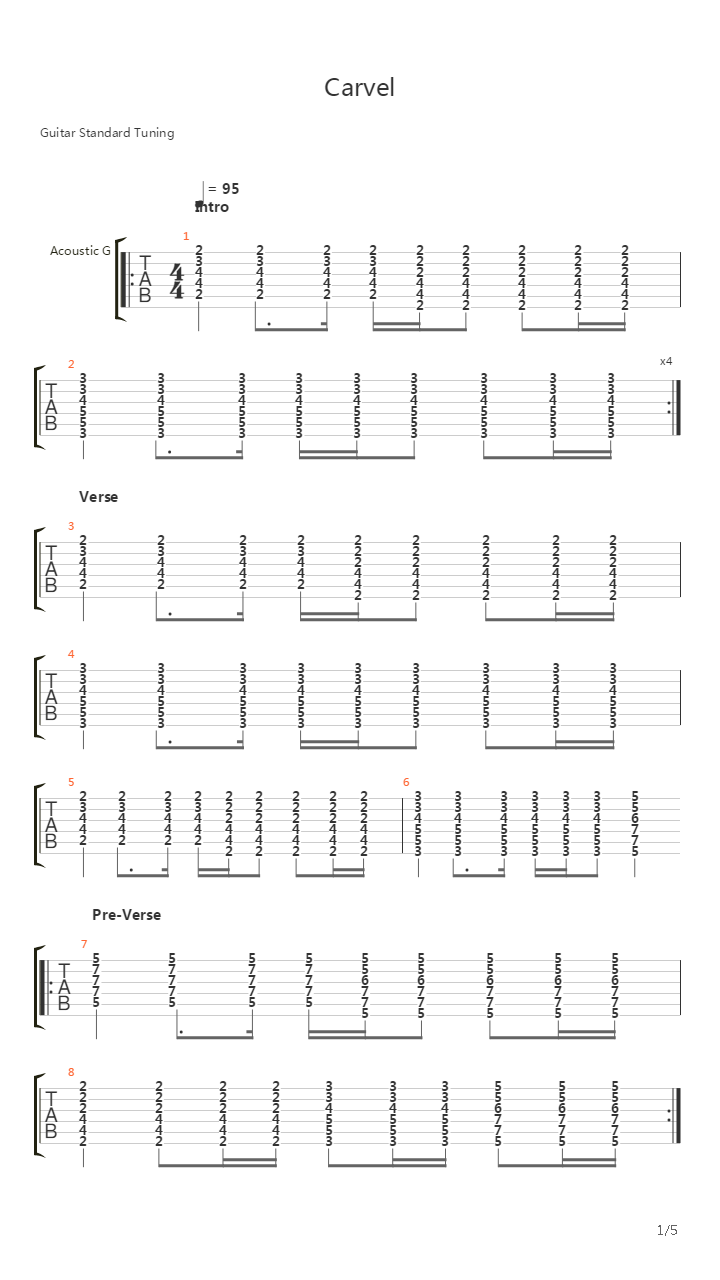 Carvel吉他谱