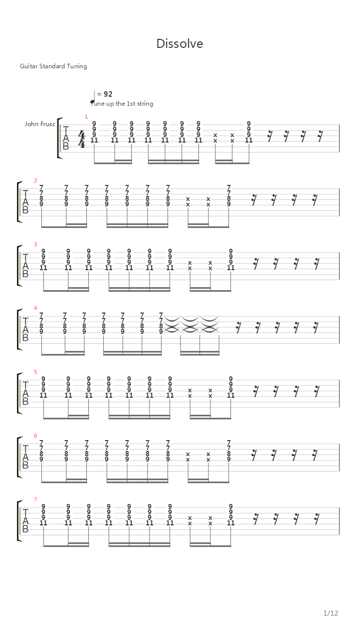 Dissolve吉他谱