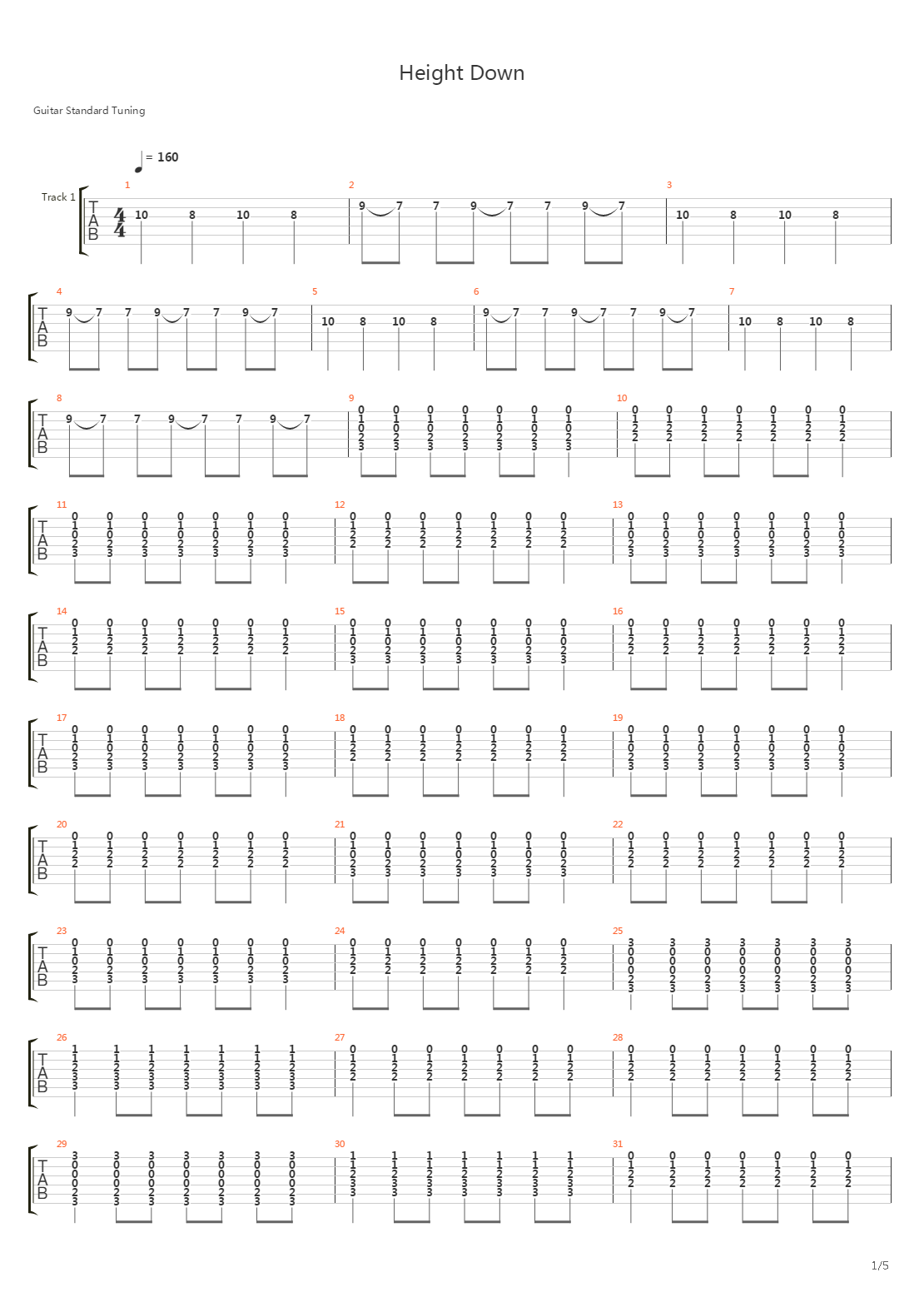 Height Down吉他谱