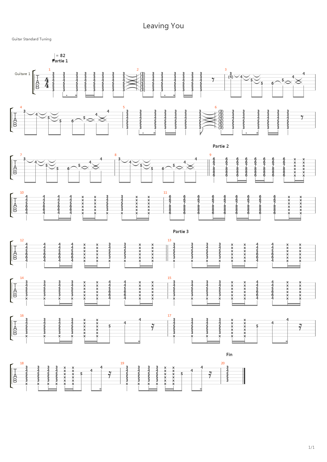 Leaving You吉他谱