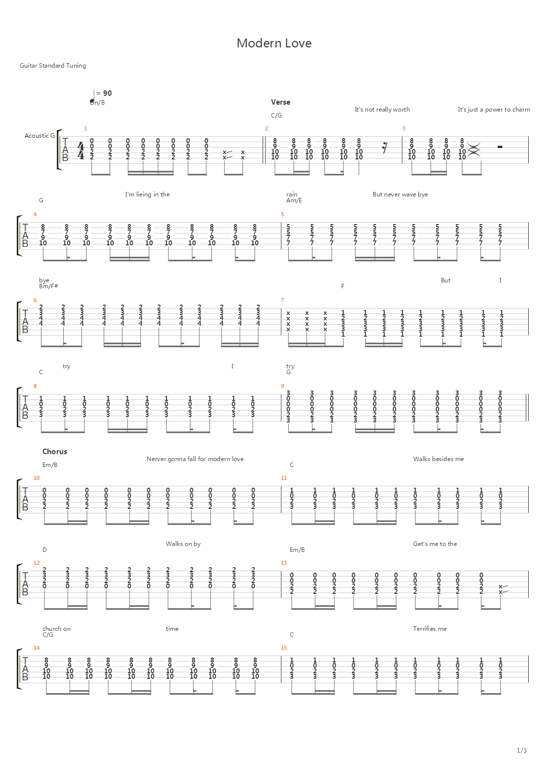 Modern Love吉他谱