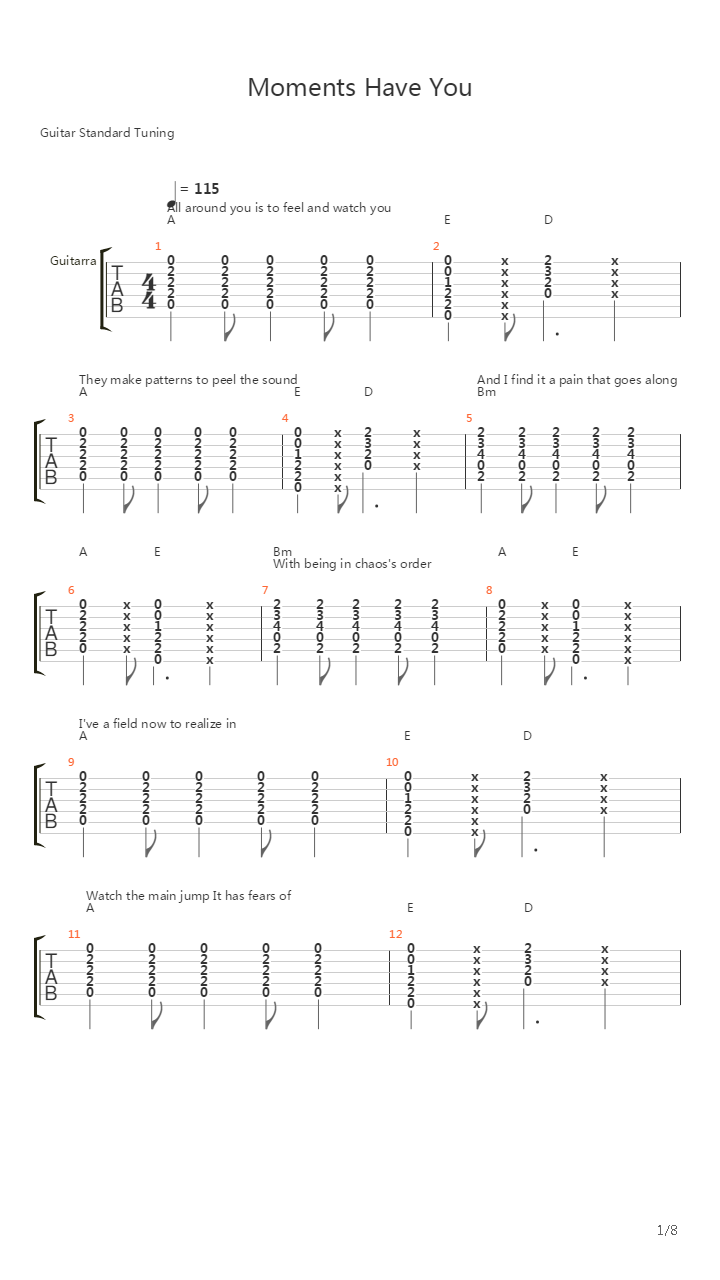Moments Have You吉他谱