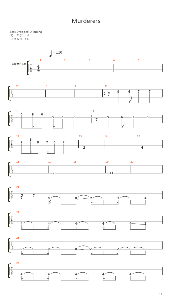 Murderers吉他谱