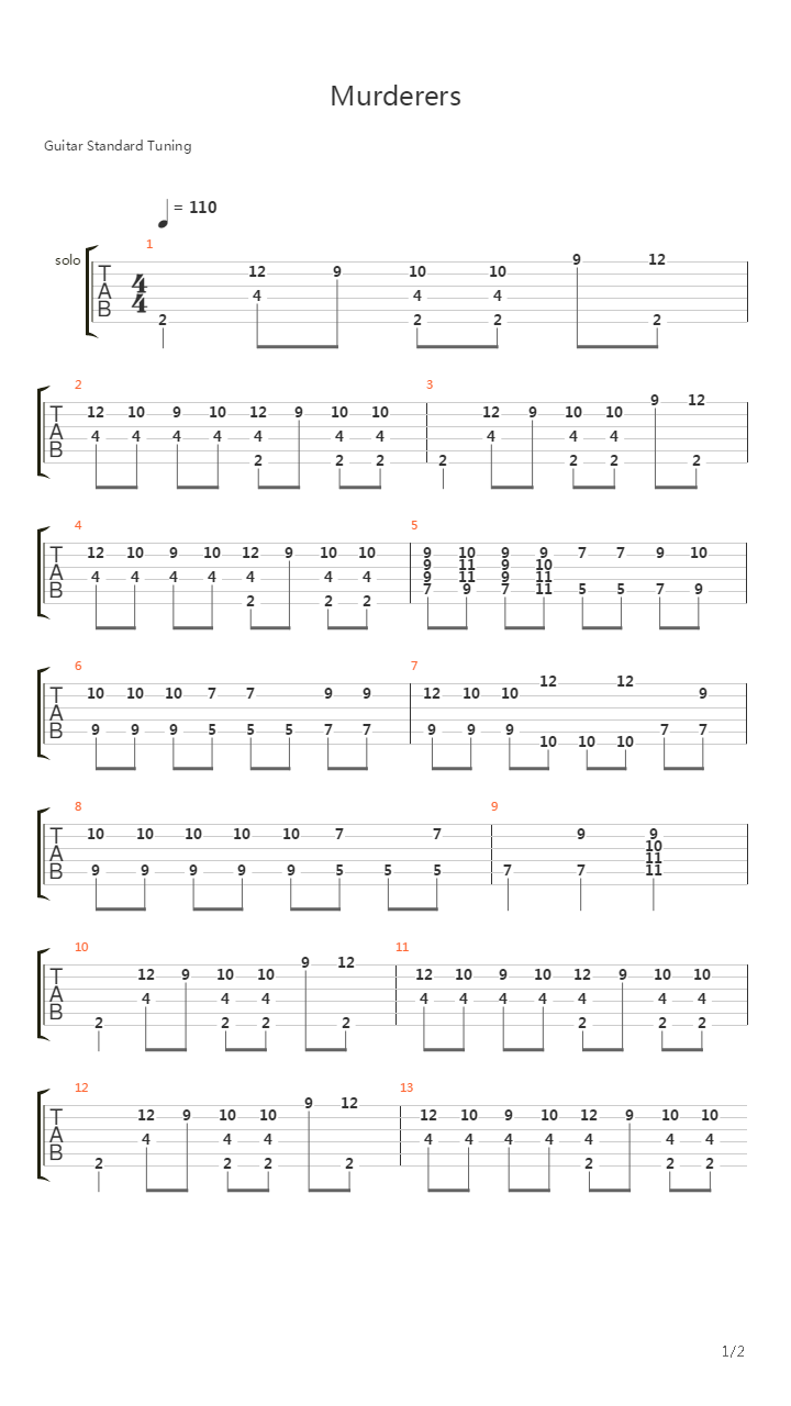Murderers吉他谱