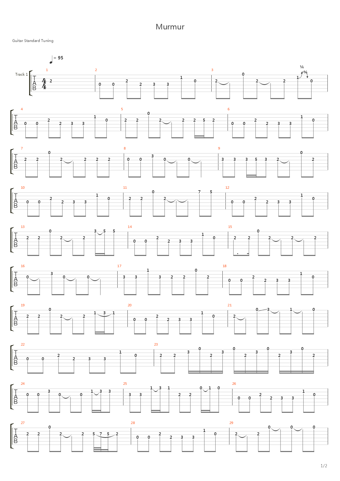 Murmur吉他谱