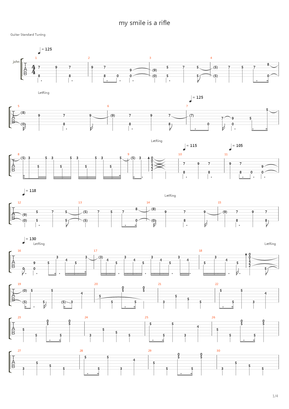 My Smile Is A Rifle吉他谱