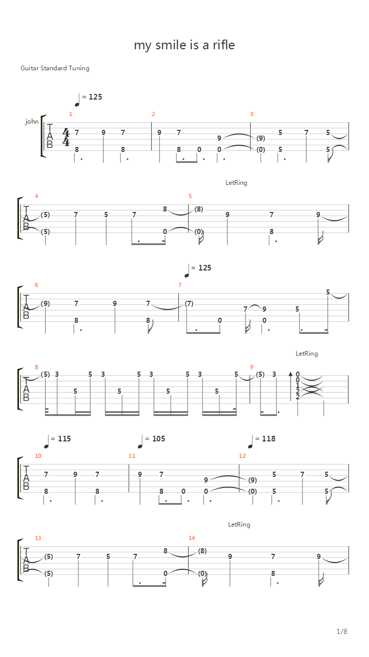 My Smile Is A Rifle吉他谱