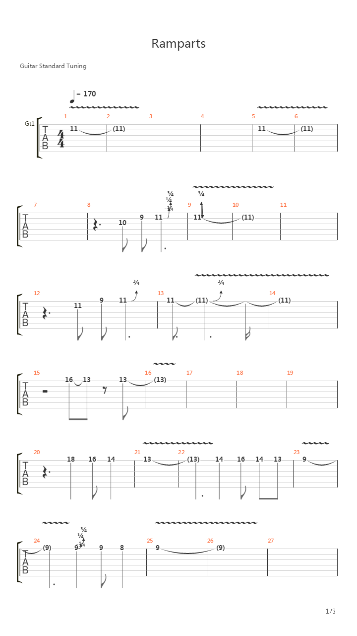 Ramparts吉他谱