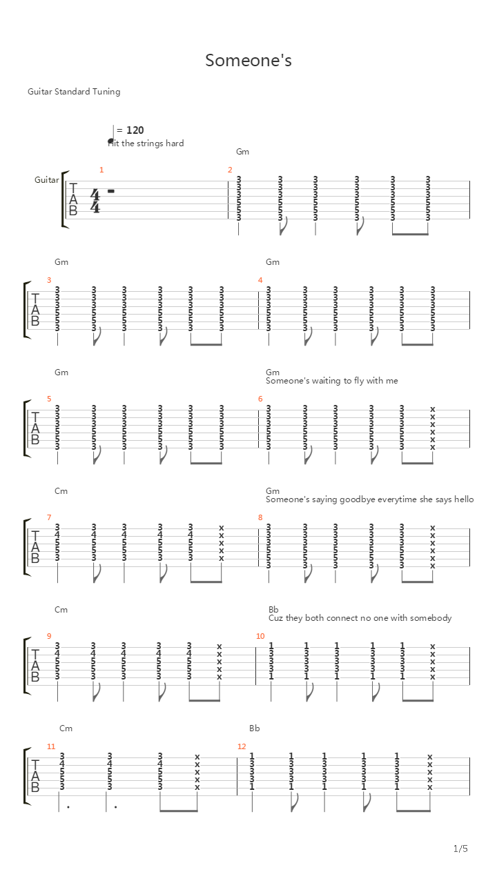 Someones吉他谱