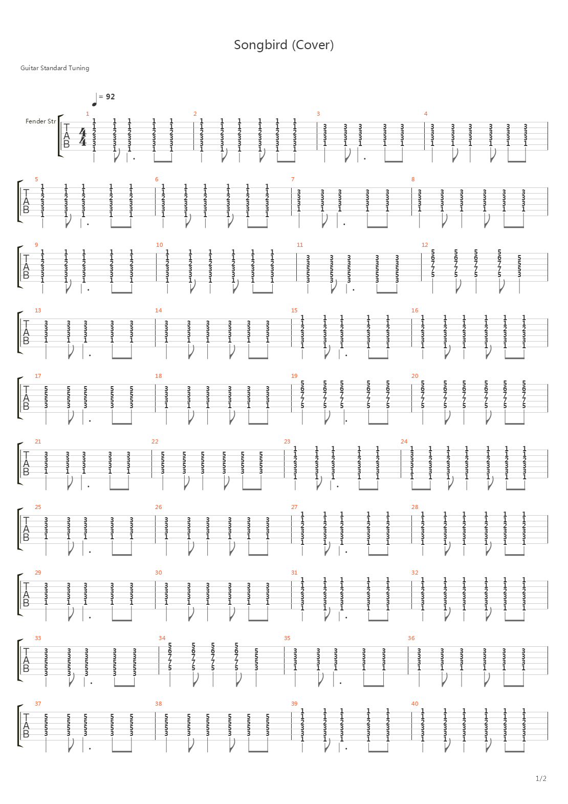 Songbird吉他谱