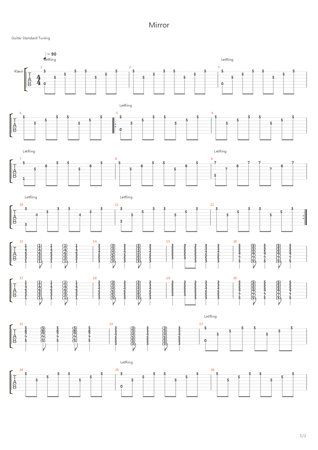 The Mirror吉他谱