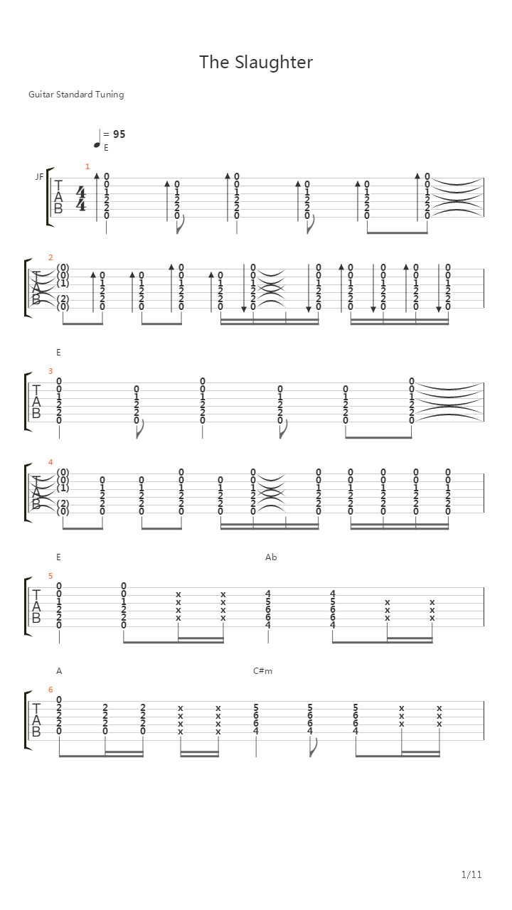 The Slaughter吉他谱