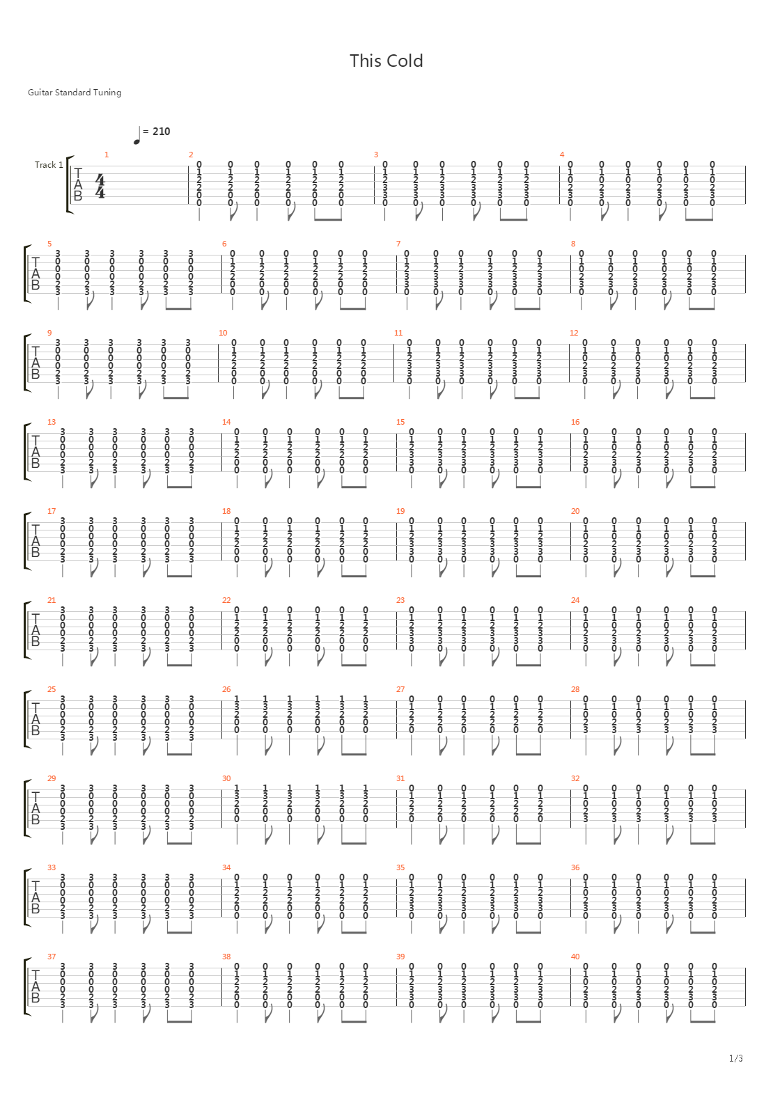 This Cold吉他谱