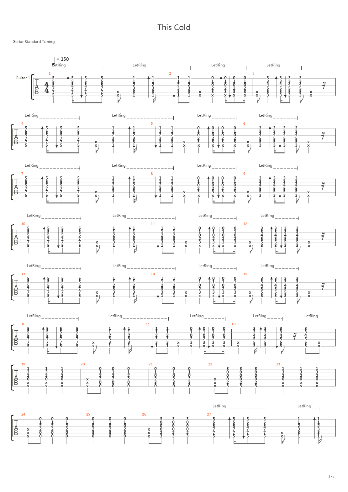 This Cold吉他谱